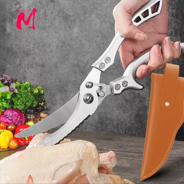 Ciseaux de cuisine professionnel multiusage gris 21cm