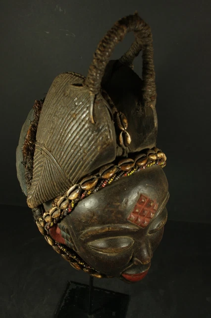 African Black Okuyi helmet mask - PUNU tribe - Gabon, TRIBAL ART,  CRAFTS 10
