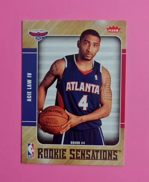 Acie Law IV Rookie Card.  Rookie Sensations. Fleer. Glossy. Hawks