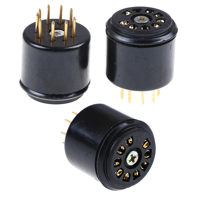 2x gold plated 9pin bakelite tube socket testing saver for 12AX7 ECC83 5670 B$i