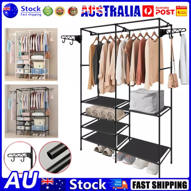 Heavy Duty Clothes Rail Rack Hanging Garment Display Stand Shoe Storage Shelf AU
