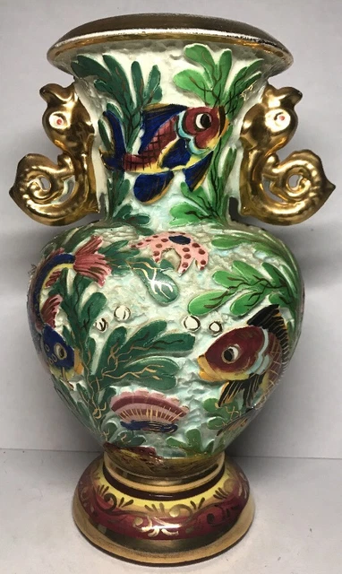 Beau Et Grand Vase Vintage Signé Cerdazur Monaco H 31,5 L 21 l 17 Cm