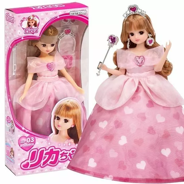 Takara Tomy Licca Chan Doll Set -  LD-03 Heartful Princess w/ Dress Set