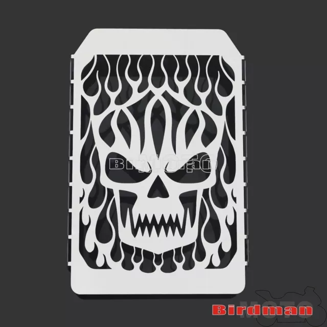 Skull Steel Flame Radiator Grille Cover Protection For Kawasaki Vulcan VN 1500