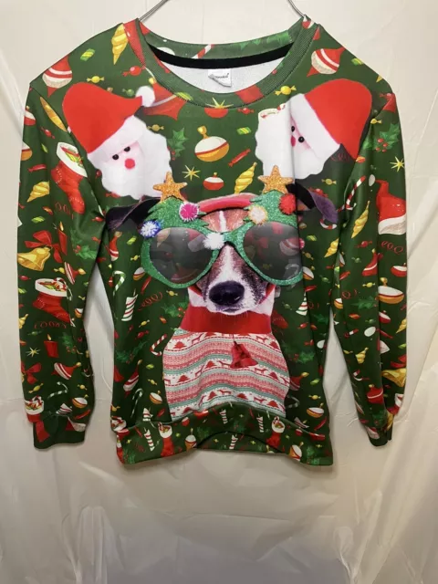Ugly Christmas Sweater with Dog - Size large childrens Large