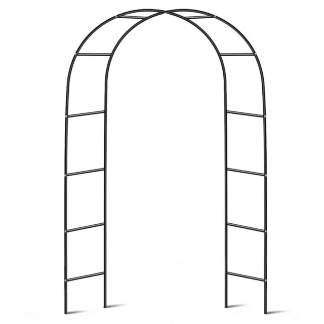 Metal Garden Arch Heavy Duty Strong Tubular Rose Climbing Plants Archway 2.4m 3