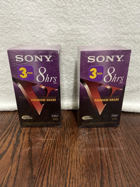 SONY T-160 Standard Grade 8-Hour VHS Blank Tape 3 Pack New Sealed Lot Of 2
