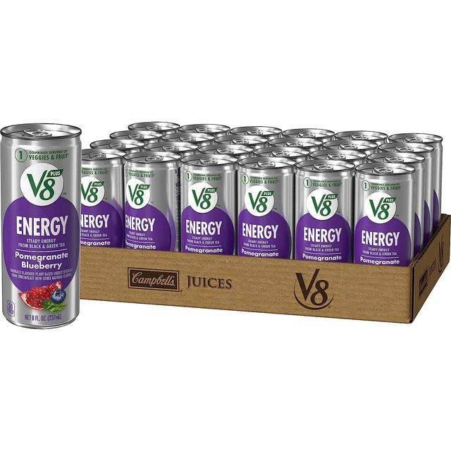 V8 +ENERGY Pomegranate Blueberry Energy Drink, Made With Real Vegetable And 8 of