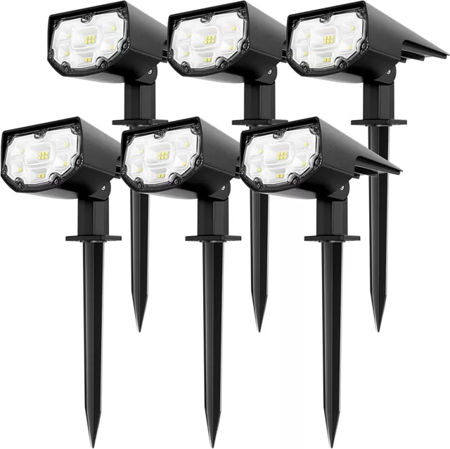 US 6 Pack 12-LED Solar Spotlights Landscape Lights Outdoor Garden Pathway Lamps