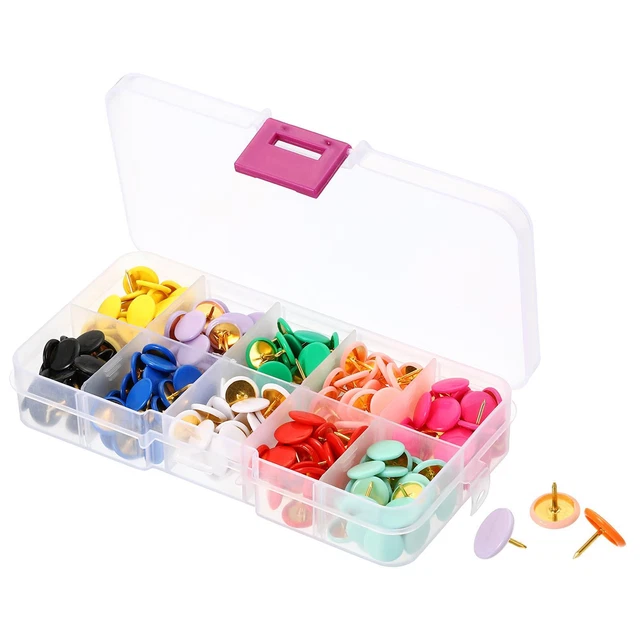 Pressione Spille,300pz Plastica Rotondità Oro Acciaio Punto,Multicolore
