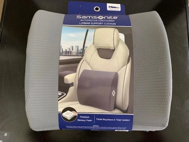 Samsonite AUTOMOTIVE LUMBAR SUPPORT CUSHION Premium Memory Foam Ventilated Mesh