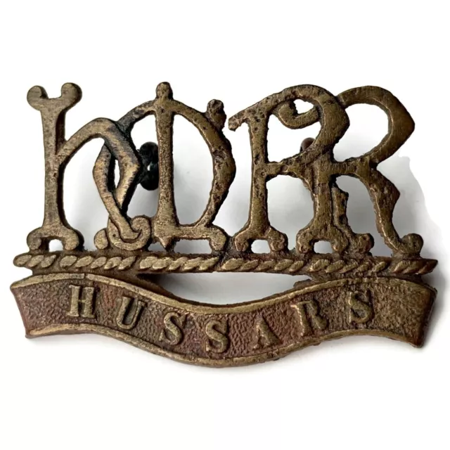 BOER WAR / VICTORIAN Her Majestys Hussars Royal Reserve Regiment Collar Badge