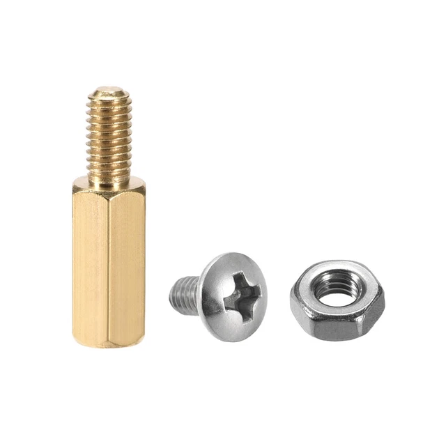 M3x6mm + 6mm Latón PCB Madre Placa Espaciador Separador Tornillo Tuerca 10set