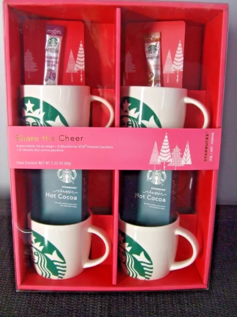 Starbucks Mug Gift Set Holiday Christmas Birthday Coffee Collect Mermaid 14 oz