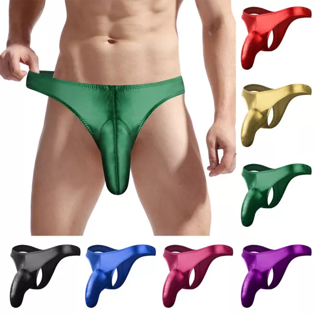 Biancheria Intima Da Uomo Sexy In Ecopelle Wetlook Bikini Boxer Indumenti D ^