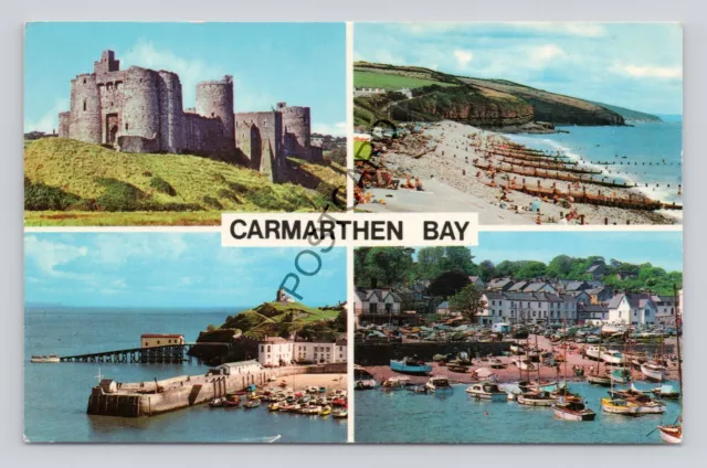 Postcard (Q6) Wales Carmarthen Bay Multi View