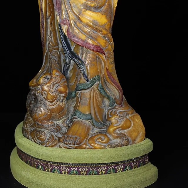 Chinese Exquisite Handmade Arhat Carving Shoushan Stone Statue 3