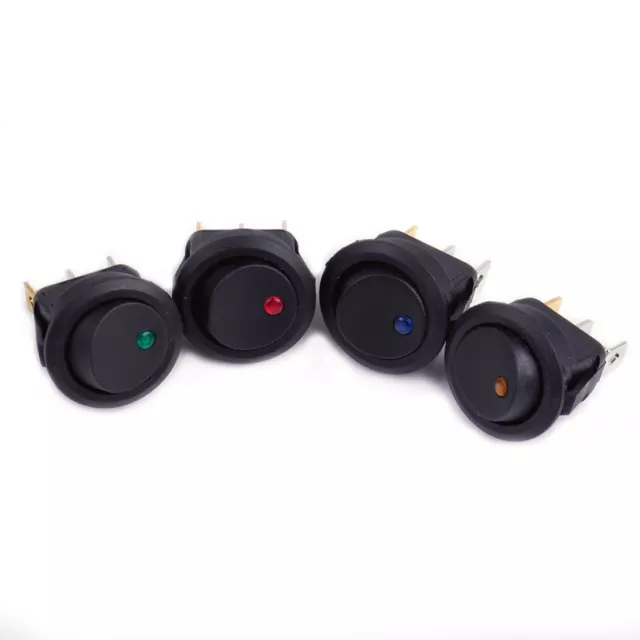 4x Waterproof ON/OFF Car 12V Round Rocker Dot Boat LED Light Toggle Switch av