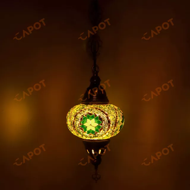 Lustre suspension plafond mosaïque turque marocain luminaire lampe lanterne