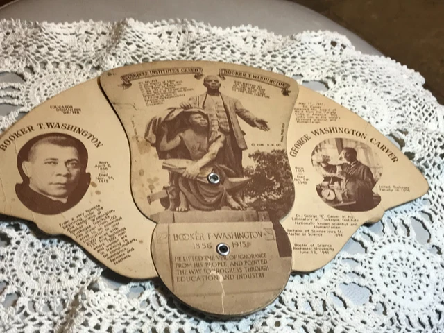 1946 Hand Fan Booker T Washington George Washington Carver Smiths Funeral Home 1946 Hand Fan Booker T Washington George Washington Carver Smiths Funeral Home