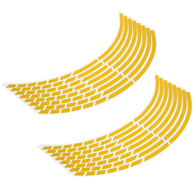 (Jaune) Autocollants De Roue Réfléchissants 16pcs Autocollants De