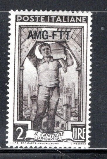 Italy Trieste Post Europe  Overprint A.m.g. F.t.t. Stamp Mint Hinged Lot 747Ax