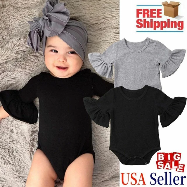 Infant Newborn Baby Girl Romper Tops Jumpsuit Pants Headband Outfits Clothes Set