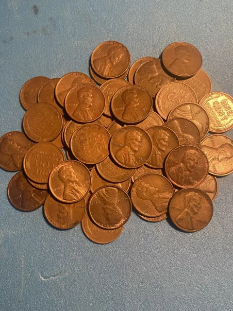 1930-39 PDS Lincoln Wheat Cent Penny Roll Mixed Dates/Mints/with 1931-32-33