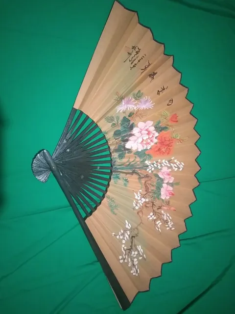 Rare Grand Evantail Japonais  1930 ?  Avec Sa Boîte  En Carton  D Origine