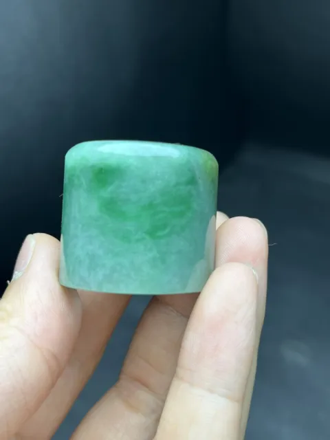 Chinese Exquisite Handmade carving Jadeite Jade Thumb Ring