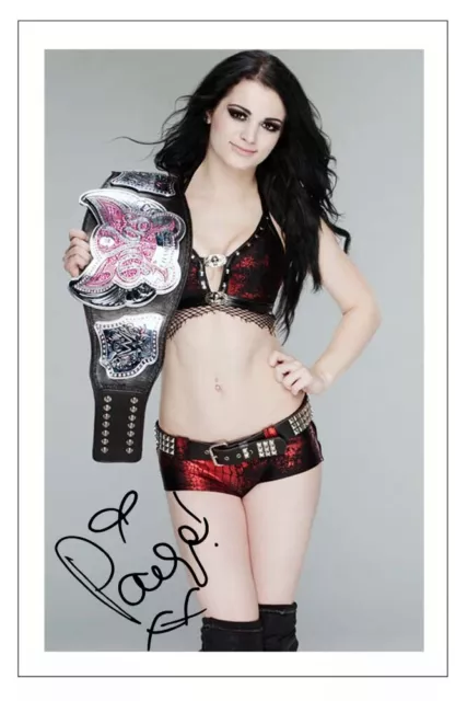 PAIGE Signed Autograph PHOTO Fan Gift Signature Print WWE WRESTLING Diva