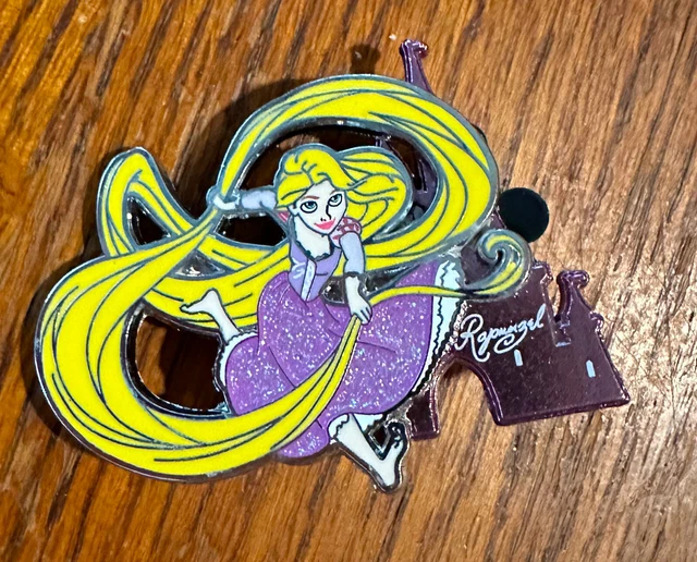 DISNEY PIN RAPUNZEL From Tangled Whipping Hair Purple Castle Princess