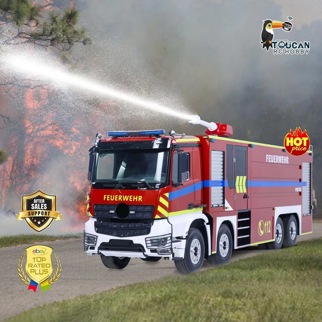 1/14 SCALE 8X4 Fire Fighting Truck RC Fire Sprinkler Vehicles I6S Radio