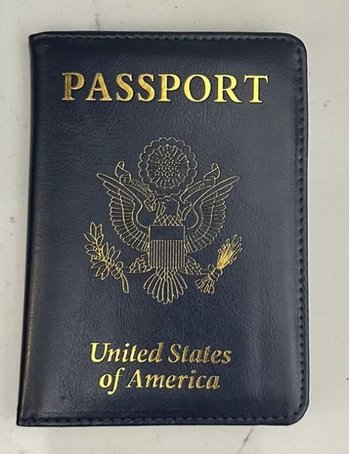 Leather Passport Vaccine Card Passport Holder Travel Wallet Blocking Case Cover