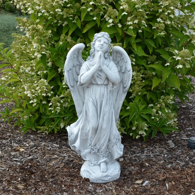 Figure De Pierre Massive Ange Endormi En Pierre Reconstituée, Résistant