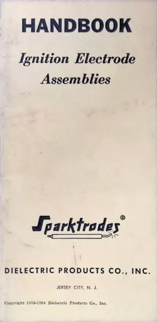 1959/1964 Sparktrodes Handbook Ignition Electrode Assemblies Book Jersey City NJ