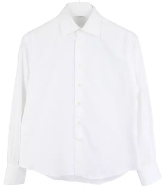 SUITSUPPLY Slim Fit Formal Shirt Men's LARGE Spread Collar Button Up White
