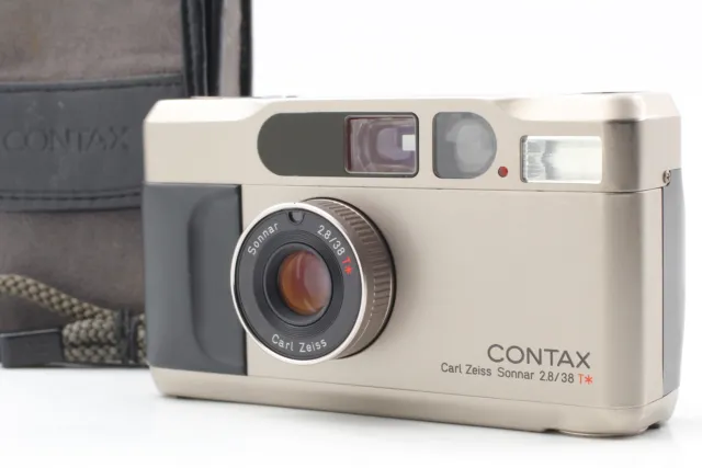 ALL WORKS [Near MINT w/Case] Contax T2 Titan Silver 35mm Film Camera From JAPAN