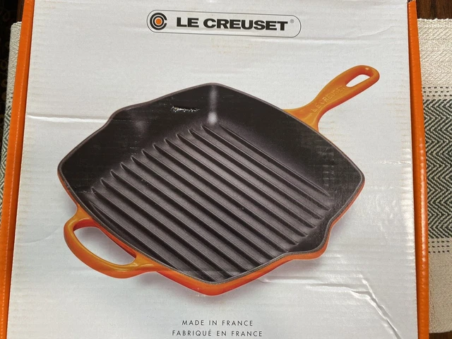 Le Creuset Indigo Signature Square Skillet 10.25" Cast Iron/Enamel  Nib France
