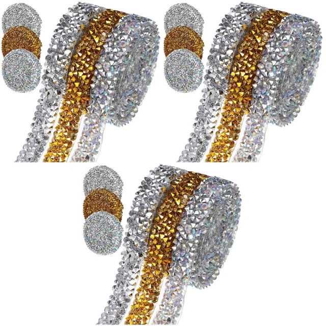 18 rotoli nastro decorativo strass elettrolato per artigianato artistico fai da te