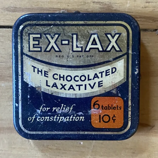 Vintage Ex Lax Medicine Tin Chocolated Laxative