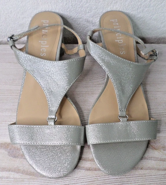 NEW PRINCIPLES Silver Strappy Sandals Ladies Size 6 UK 15.99 PicClick UK