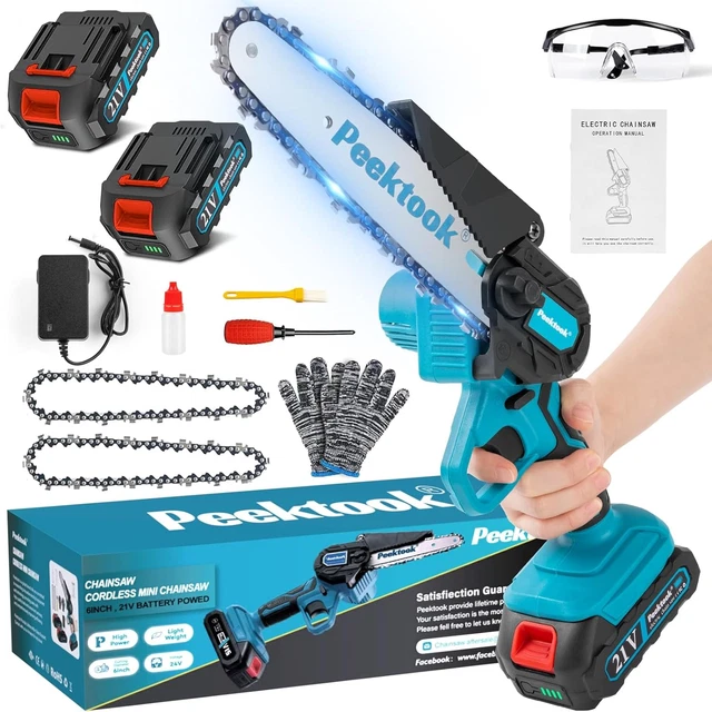 MINI CHAINSAW-6 INCH Brushless Motor Cordless Chainsaw with 4000Mah ...