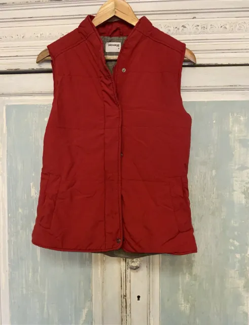 Driza-bone Vest Womens Red Quitted Lightly Padded Zip Front Vest - Size XS 8