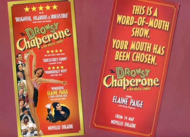 Set ELAINE PAIGE THE DROWSY CHAPERONE Theatre Flyer Handbills