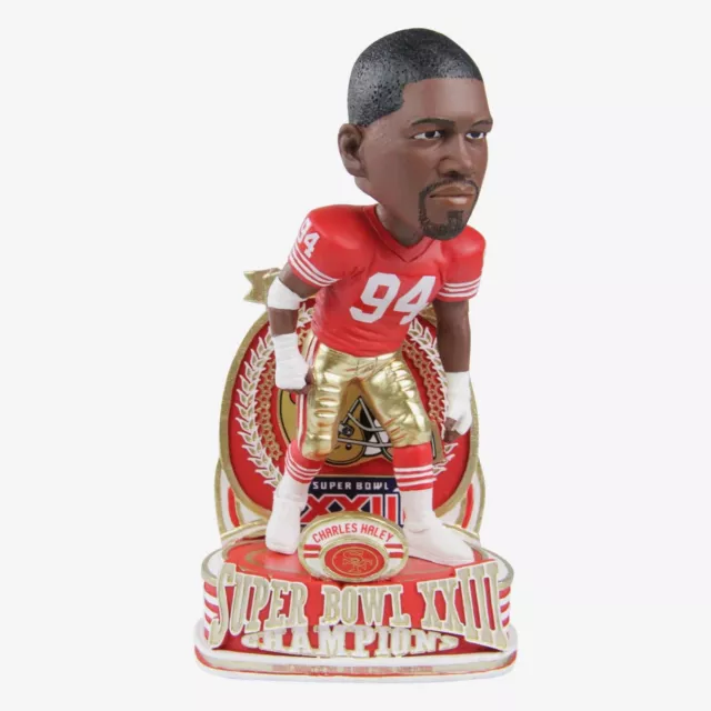 Charles Haley San Fran 49ers Super Bowl Champs Commemorative Bobble NEW FOCO BOX