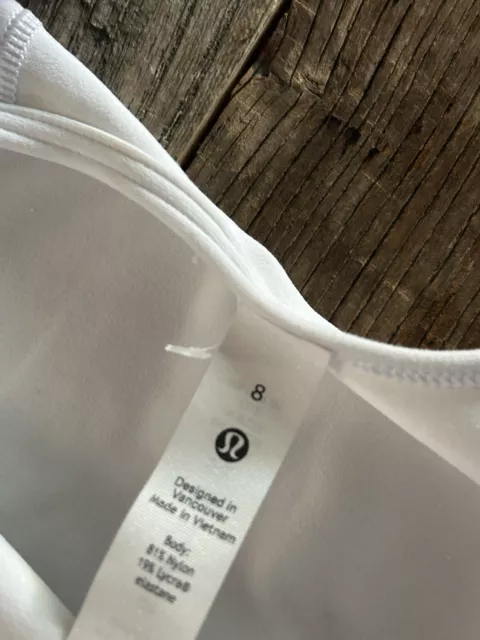 LULULEMON ALIGN T-SHIRT White Nulu Short Cap Sleeve Crop Top Size 8 $20 ...