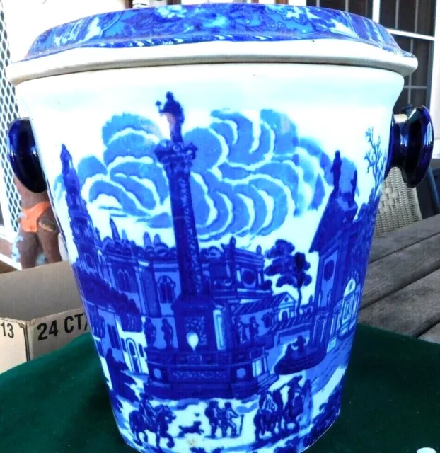 A Beautiful Vintage Blue And White Planter From Old Queenslander