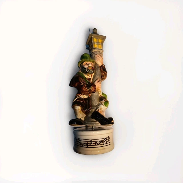 ANCIENNE BOUTEILLE VERRE avec personnage intérieur en bois LE PÊCHEUR