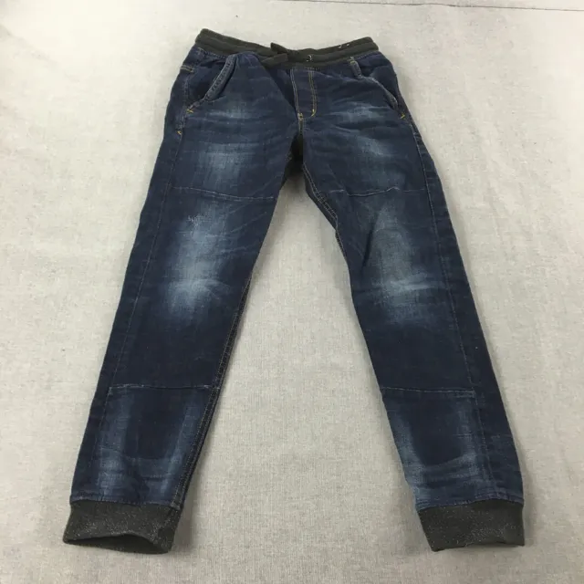H&M Kids Boys Jogger Jeans Size 12 Years Blue Dark Wash Denim Drawstring